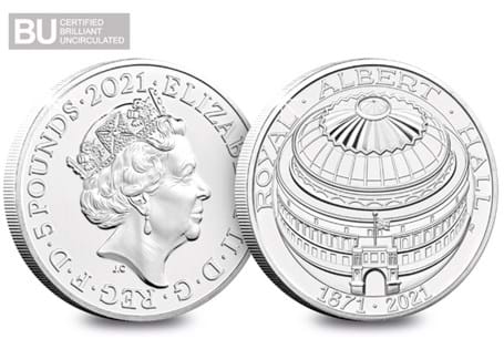 This £5 coin has been issued to commemorate the 150th anniversary of The Royal Albert Hall. 