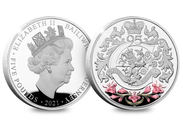 The Queen's 95th Birthday Silver Proof £5 Obverse and Reverse 1