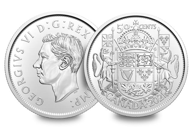 2021 Canada Coat of Arms 50c Wrap Roll Pair King George VI both sides