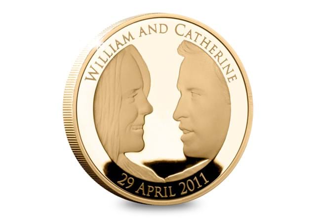 UK 2011 Will and Kate £5 Gold Proof reverse
