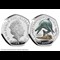 UK 2021 Complete Coloured Silver Mary Anning 50p Collection Temnodontosaurus Obverse and Reverse