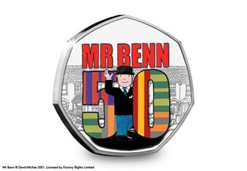 Mr Benn 50th Anniversary Silver Proof 50p Coin Reverse