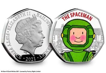 Mr Benn 50th Anniversary Silver Proof 50p Set The Spaceman Obverse and Reverse