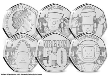 The Official Mr Benn Complete 50p Coin Cover Collection Obverse and Reverse