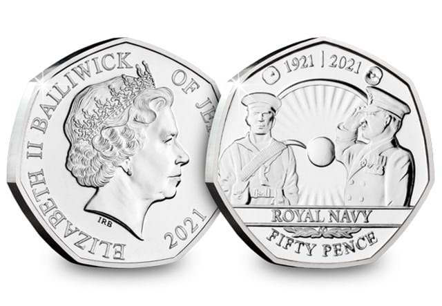 The RBL Centenary BU 50p Set Royal Navy Obverse and Reverse