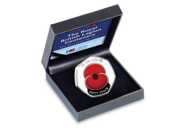 2021 RBL Centenary Silver 50p in display box