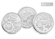 This set includes all 3 of the Mr Men and Little Miss £5 coins released in 2021, celebrating 50 years of Mr. Men and Little Miss.