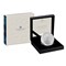 UK 2021 John Logie Baird Silver Proof Piedfort 50p Coin in display box next to packaging