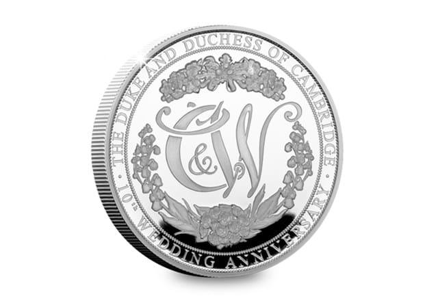 Will and Kate 10th Anniversary Silver 5oz Reverse