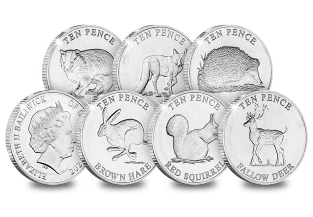 The Woodland Mammals Uncirculated 10p Set Obverse and Reverses