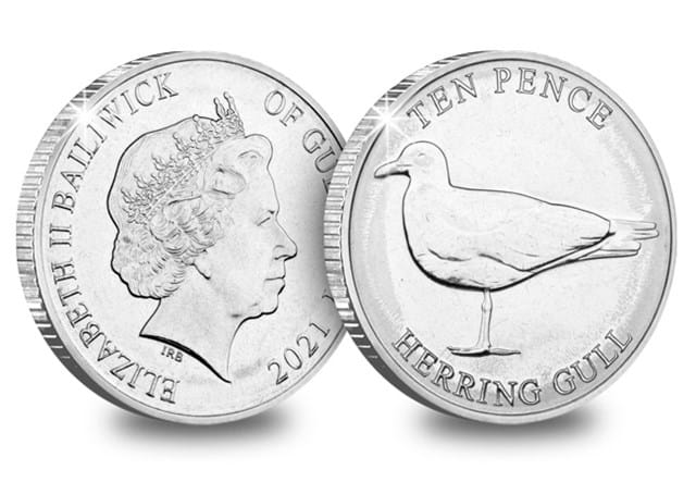 The Coastal Wildlife Uncirculated 10p Set Herring Gull Obverse and Reverse