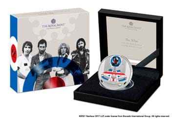 UK 2021 The Who 1oz £2 Silver Proof Coin display box and pack