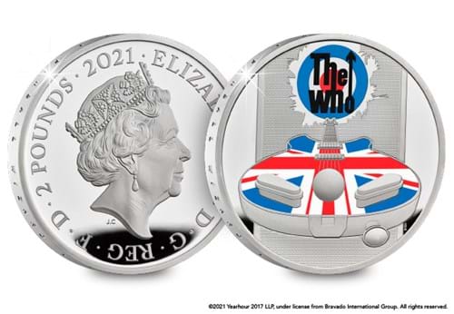 UK 2021 The Who 1oz £2 Silver Proof Coin both sides