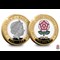 RFU 150th Anniversary Silver Proof Official RFU 150th Anniversary Rose Logo £2 Obverse and Reverse
