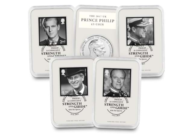 The Prince Philip Memorial Historic Coin and Stamp Collection capsules