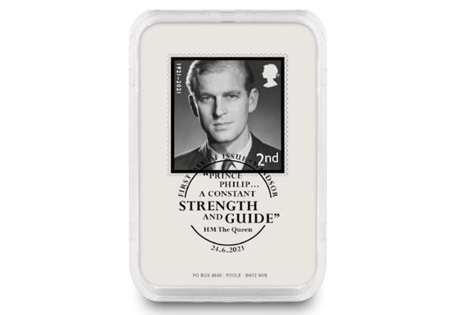 The Prince Philip Memorial Historic Coin and Stamp Collection 2nd Stamp in capsule