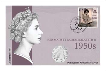 Her Majesty Queen Elizabeth II 1950s Coin Cover
