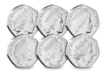 QEII 95th Birthday BU 50p all Coins Reverses and Obverse