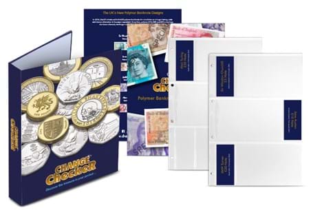 Your Polymer Banknote Collecting Pack has space for all banknotes since decimalisation. Includes ID cards for each note, an information page about notes and chief cashiers and a Change Checker Album.