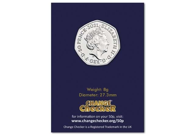 2021 UK Team GB CERTIFIED BU 50p obverse in Change Checker packaging