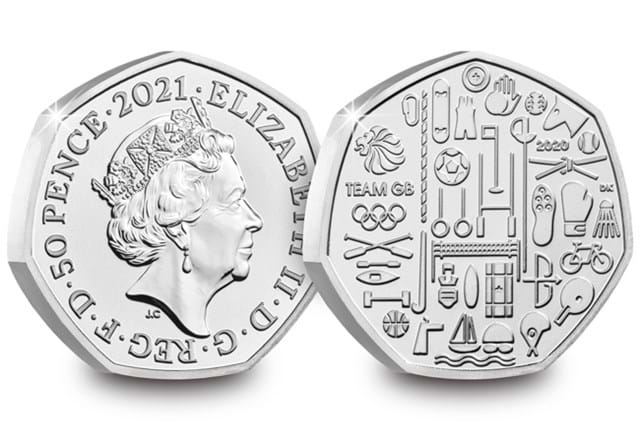 2021 UK Team GB CERTIFIED BU 50p both sides with white background