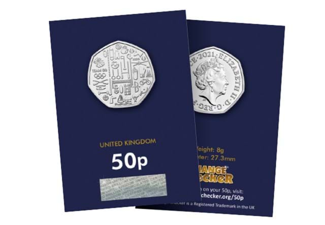 2021 UK Team GB CERTIFIED BU 50p both sides in Change Checker packaging