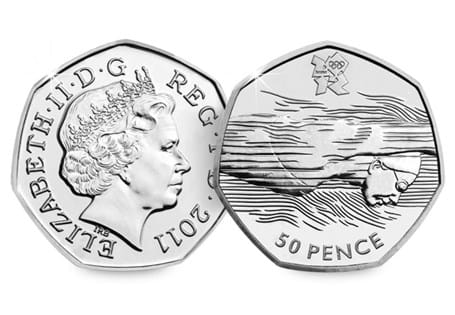 The Aquatics 50p was issued as part of a series of 29 Olympic 50ps in commemoration of London 2012, with each 50p featuring a different Olympic Sport. Your coin features a swimmer submerged in water.