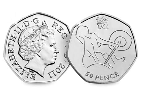 The Weightlifting 50p was issued as part of a series of 29 Olympic 50ps in commemoration of London 2012, with each 50p featuring a different Olympic Sport.