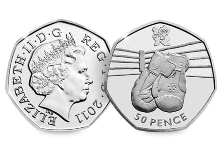 This Boxing 50p was issued as part of a series of 29 Olympic 50ps in commemoration of London 2012, with each 50p featuring a different Olympic Sport.