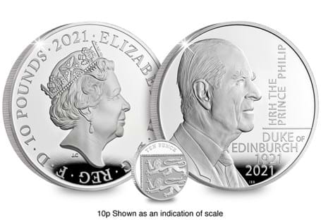 This is the official UK 5oz Silver Proof coin issued by The Royal Mint in memory of the late Duke of Edinburgh. It is struck from 5oz of .999 silver to a proof finish.