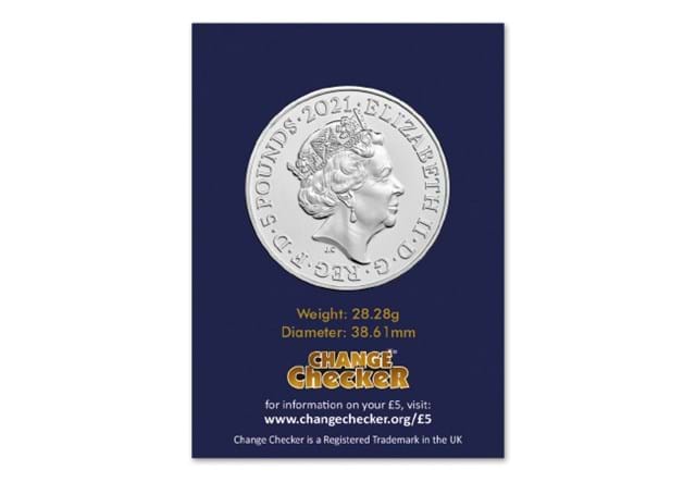 2021 UK Alice's Adventures in Wonderland BU £5 obverse in Change Checker packaging
