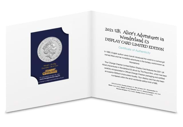2021 UK Alice's Adventures £5 Display Card inside
