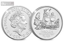 The Through the Looking-Glass BU £5 has been issued as part of a two coin series released by The Royal Mint in 2021.