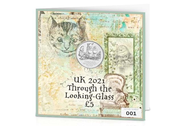 2021 UK Through Looking-Glass £5 Display Card front