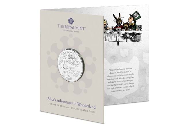 UK 2021 Alice's Adventures in Wonderland £5 BU in cover