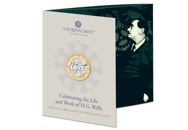 UK 2021 H.G. Wells £2 BU Pack front