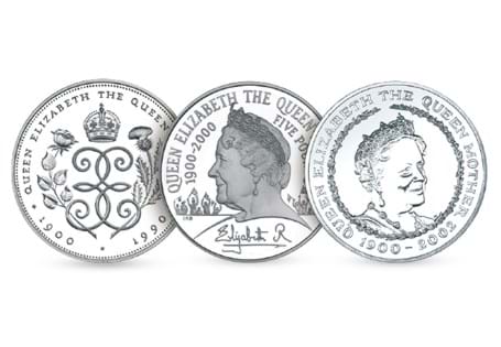 The Crown coins included in this set were individually issued over the years to commemorate various Queen Mother anniversaries and birthdays. Comes in official Change Checker Crown collecting cards.