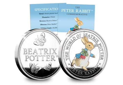 Peter Rabbit Commemorative Obverse and Reverse with Certificate
