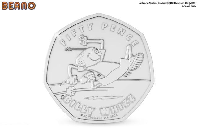 The Official Dennis's 70th Anniversary 50p Set Billy Whizz Reverse