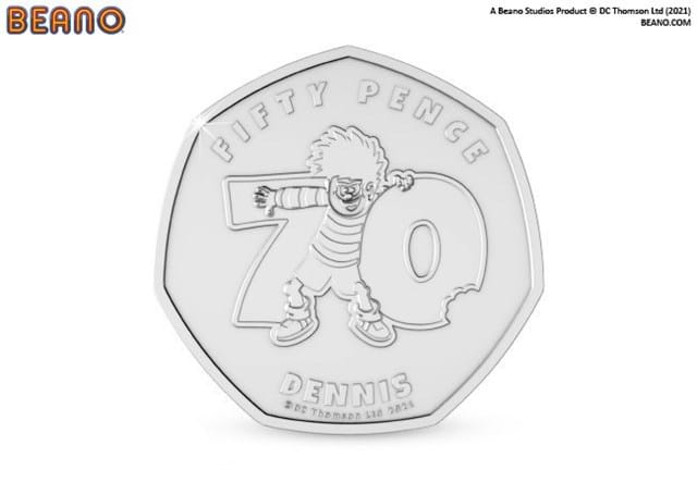 The Official Dennis's 70th Anniversary 50p Set Dennis Reverse