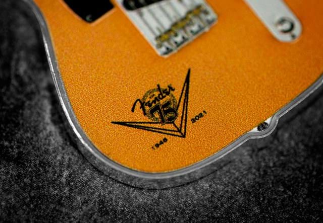 Solomon Islands 2021 1oz Silver Fender Telecaster Guitar Coin Reverse Close up of Lower Bout