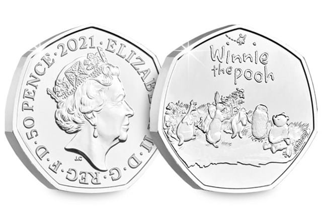 Winnie the Pooh and Friends BU 50p obverse and reverse