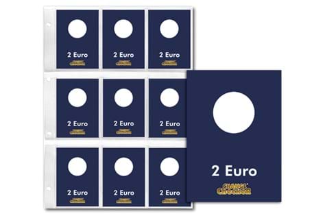 1 x Additional Change Checker PVC page and 9 x Premium Protective Collecting cards for 2 Euro coins. The perfect way to present and protect your coins for a lifetime. 