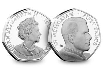 The Prince Philip Silver Proof Portrait 50p Set 1950s Obverse and Reverse.jpg