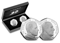 Your Prince Philip Silver Portrait 50p Pair comprises of 2 50p coins struck from .925 Silver to a Proof finish. 