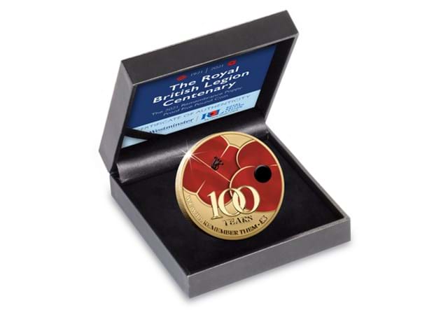 The 2021 Remembrance Poppy Proof Five Pound in Presentation Box