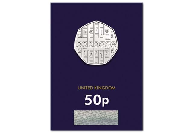 Charles Babbage BU 50p reverse in Change Checker packaging