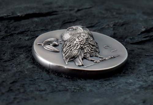 Athena's Owl 1oz Silver Coin Reverse Reverse showing Ultra-high Relief