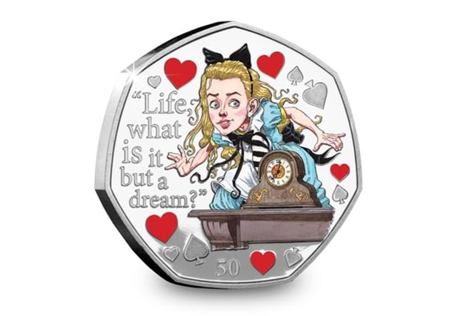 Alice Through the Looking-Glass Silver 50p Reverse