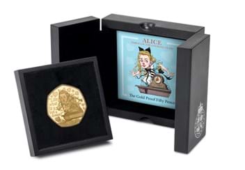 Alice Through the Looking-Glass Gold 50p in Display Box